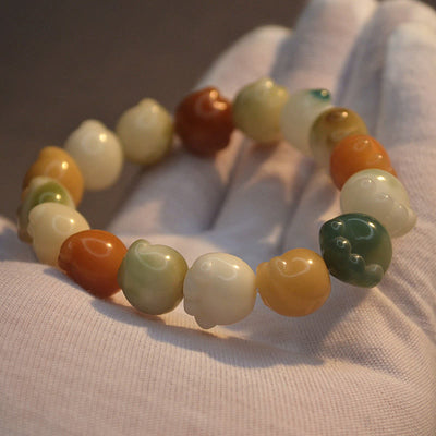 Buddha Stones Multilayered Bodhi Seed Cute Cat Paw Calm Harmony Bracelet Bracelet BS 4