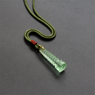 Buddha Stones Liuli Ancient Pagoda Wisdom Necklace Necklaces & Pendants BS 14