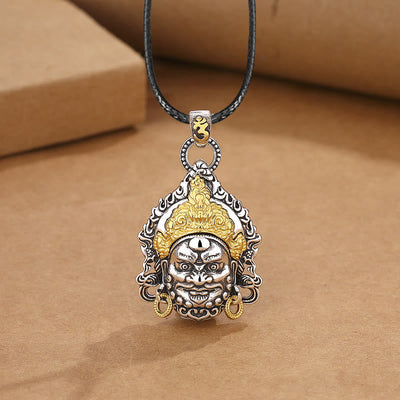 Buddha Stones Yellow God of Wealth Amulet Copper Luck Necklace Pendant Necklaces & Pendants BS Yellow God Of Wealth Necklace&Leather Cord