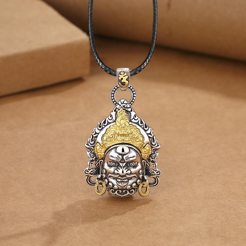 Buddha Stones Yellow God of Wealth Amulet Copper Luck Necklace Pendant Necklaces & Pendants BS Yellow God Of Wealth Necklace&Leather Cord