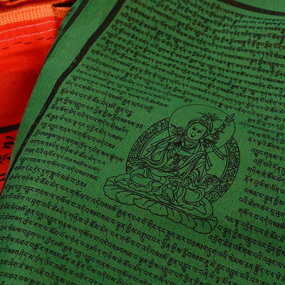 Buddha Stones Tibetan 5 Colors Silk Windhorse Auspicious Outdoor 25 Pcs Prayer Flag TIBETAN PRAYER FLAGS buddhastoneshop 21