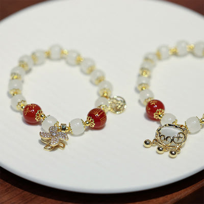 Buddha Stones Windmill Chinese Lock Charm Fu Character Blessing Bracelet Bracelet BS 1