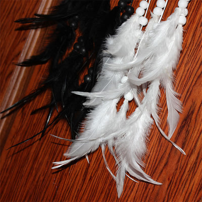 Buddha Stones Yin Yang  Dream Catcher Circular Net with Feathers Balance Decoration Decorations BS 12