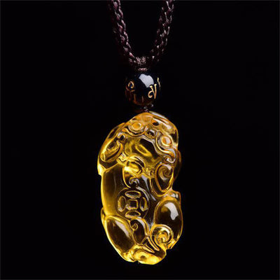 Buddha Stones FengShui Citrine PiXiu Wealth Necklace Pendant Necklaces & Pendants BS 5