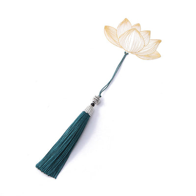 Buddha Stones Lotus Flower New Beginning Metal Brass Hollow Bookmark Bookmarks BS 5