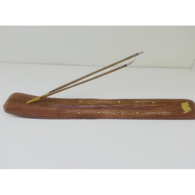 Buddha Stones Handmade Wood Incense Burner Decoration (Random Type) Incense Burner BS 1