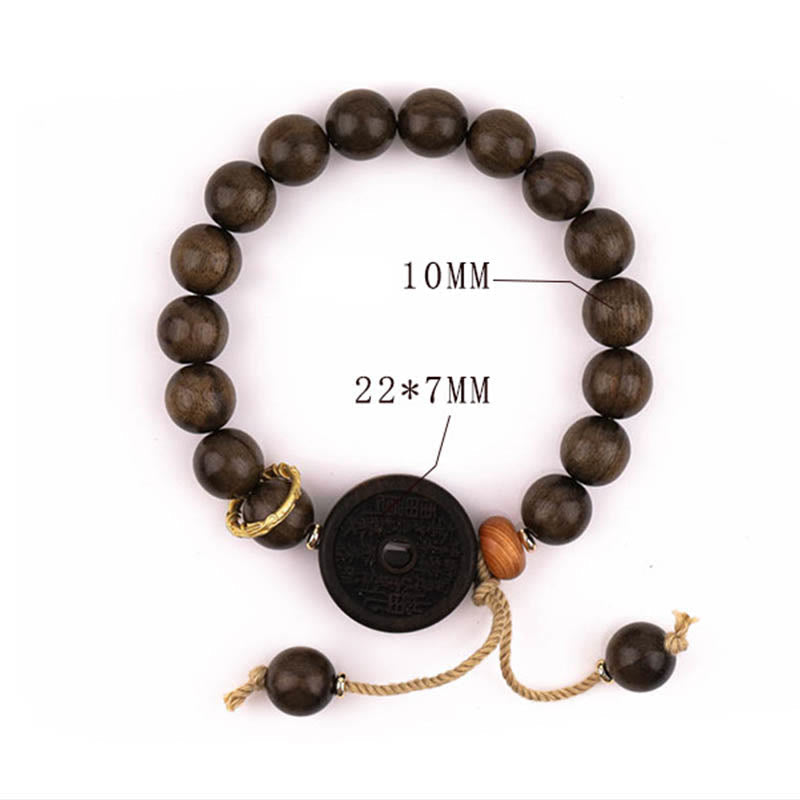 Buddha Stones Ebony Wood Mountain Ghosts Spend Money Balance Bracelet Bracelet BS 6