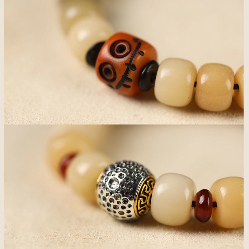 Buddha Stones Natural Bodhi Seed The Lord of the Corpse Forest Om Mani Padme Hum Wisdom Bracelet Bracelet BS 14