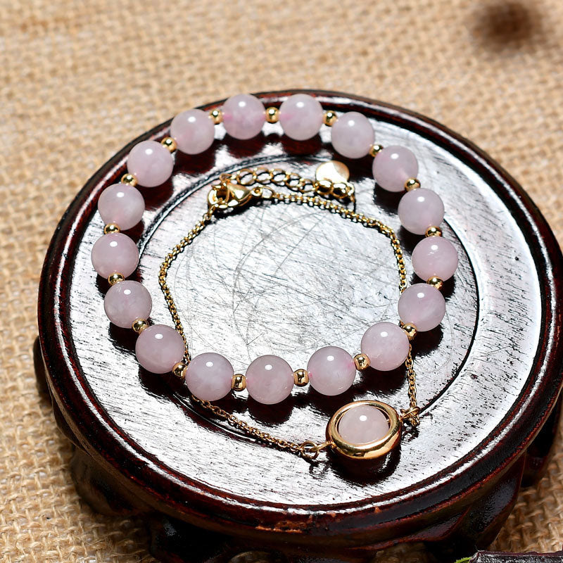Buddha Stones Sun Stone Strawberry Quartz Crystal Positive Bracelet Bracelet BS 11