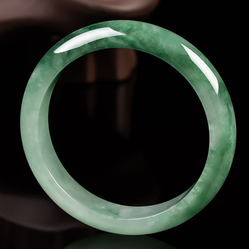 Buddha Stones Natural Jade Fortune Blessing Bangle Bracelet Bracelet BS 4