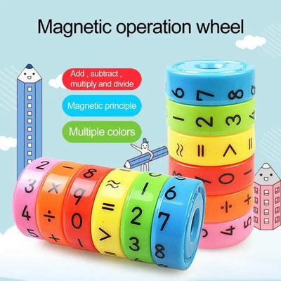 Fidtoy Mini Rotating Magnetic Math Operation Wheel for Kids Hands On Arithmetic Learning Toy Age 3+