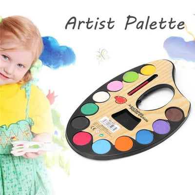 Kit de paleta de artista de plástico, 12 colores pequeños - 240