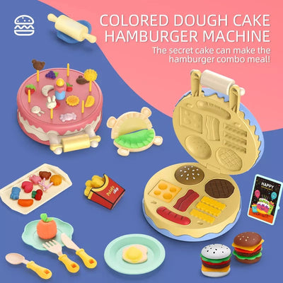 DIY Delicious Burger & Cake Clay Machine Set - 002