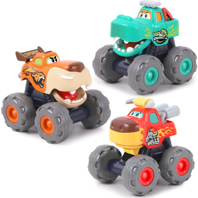 Ensemble de jouets Fidtoy de camions monstres animaux pour les tout-petits