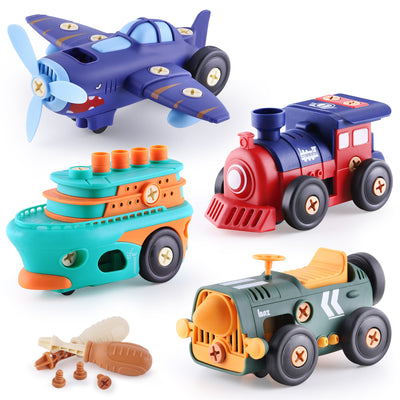 Fidtoy Take Apart Vehicle Playset STEM Toy for Kids