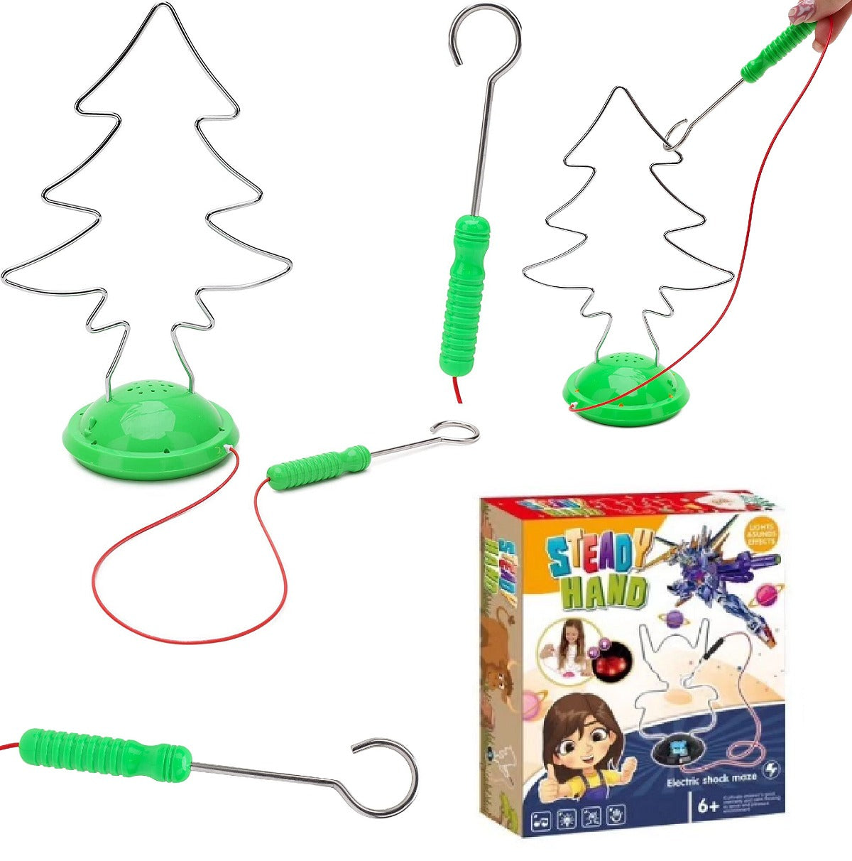 Fidtoy Steady Hand Don’t Buzz the Wire Game Random Designs for Kids Ages 3+, Plastic and Steel Electric Maze Hand-Eye Coordination Challenge Toy