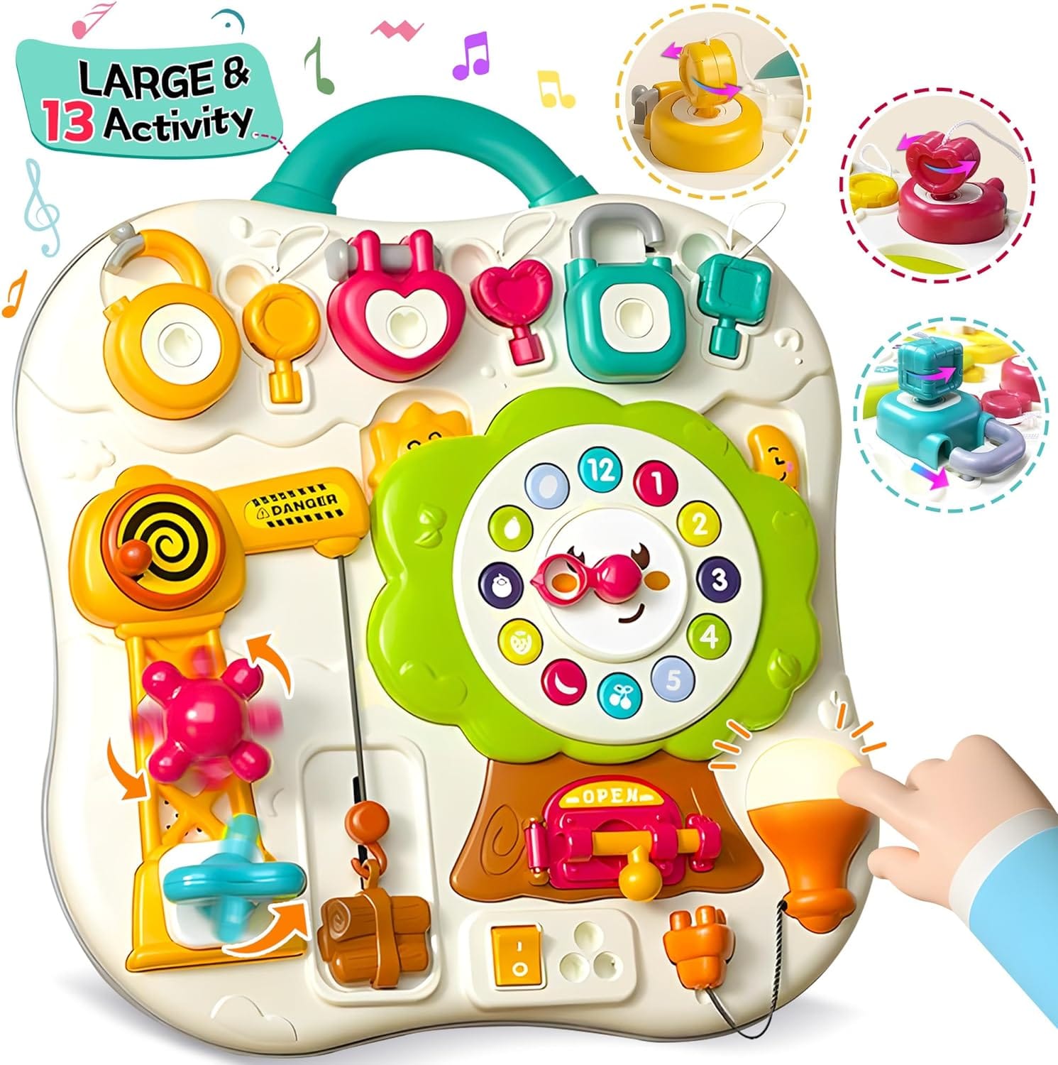 Fidtoy Montessori Multifunction Exploration Busy Board for Babies Light Music Sensory Travel Learning Toy Age 0-3