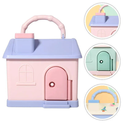 Fidtoy Cartoon Money Saving Bank House for Kids with Lock & Key Coin Saving Box Educational Piggy Bank Toy Age 3+