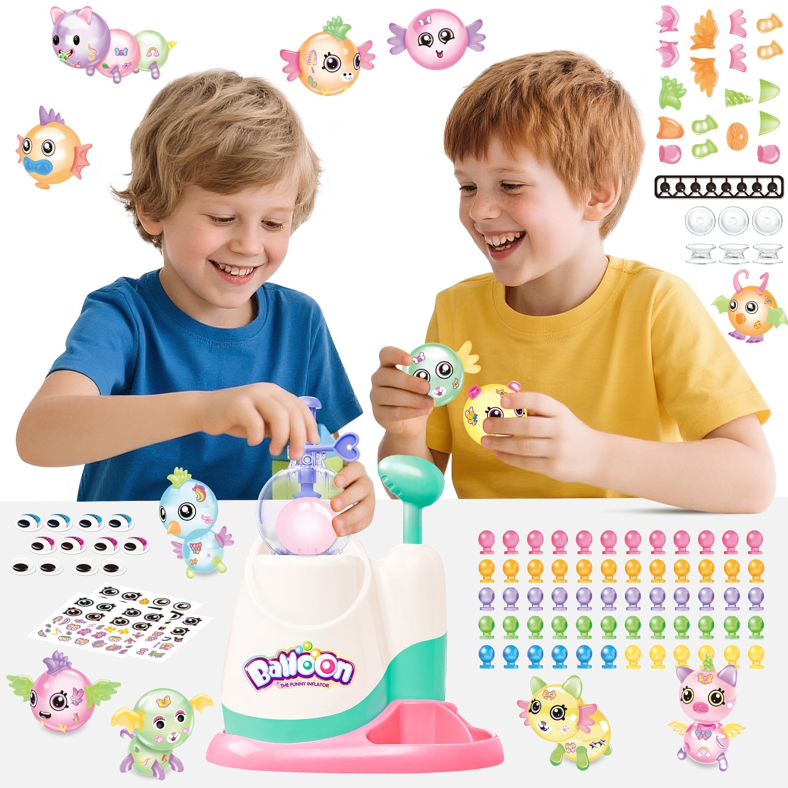 Balloon Inflate Toy Squishy Toys, Kawaii Squishies Party Favors for Kids 4-8 8-12 Glow in The Dark Squishy Pack Refills - DIY Squishy Making Kit