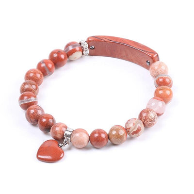 Foviel Natural Quartz Love Heart Healing Beads Bracelet