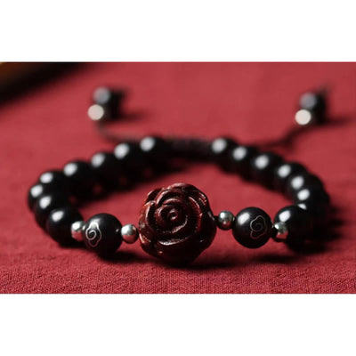 Foviel Kleine Blatt rote Sandelholz-Soße Armband