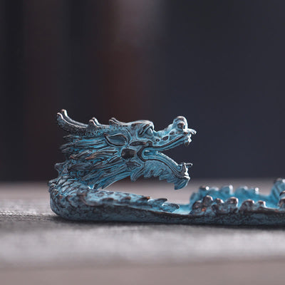 Buddha Stones Auspicious Dragon Strength Alloy Incense Burner Decoration Incense Burner BS 7
