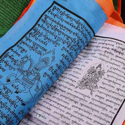 Buddha Stones Tibetan 5 Colors Silk Windhorse Auspicious Outdoor 25 Pcs Prayer Flag TIBETAN PRAYER FLAGS buddhastoneshop 14