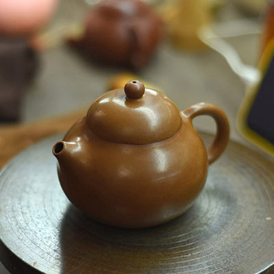 Buddha Stones Yixing All Handmade Wen Dan Brown Purple Clay Kung Fu Teapot Teapot BS 19