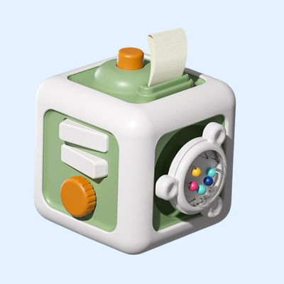 Fidtoy Montessori Busy Cube Jouet Sensoriel pour Tout-Petits Activité 6-en-1