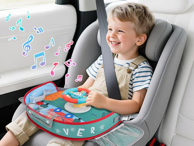 Volante de juguete para niños con luces y música, juego interactivo de simulación de conducción para niños pequeños, entretenimiento de viaje con bocina y cambio de marchas, divertido regalo para niños y niñas.