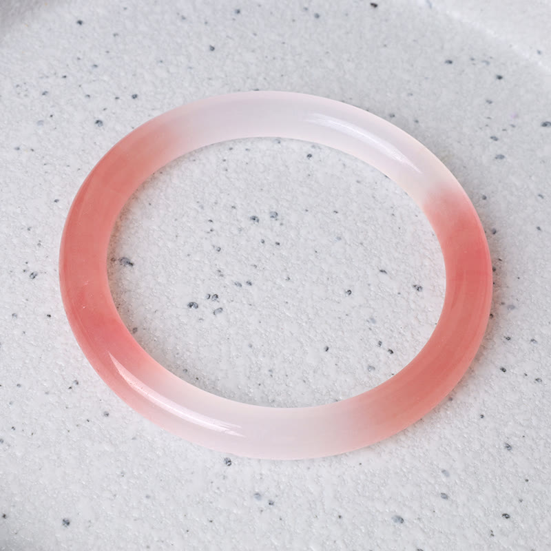 Buddha Stones Pink Golden Silk Jade Wealth Bracelet Bangle Bracelet & Bangle BS 6