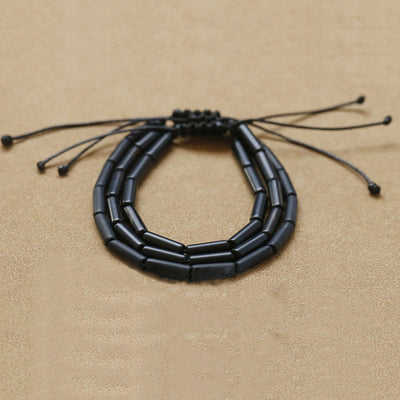 Buddha Stones Black Onyx Bead Support Protection Bracelet Bracelet BS 5