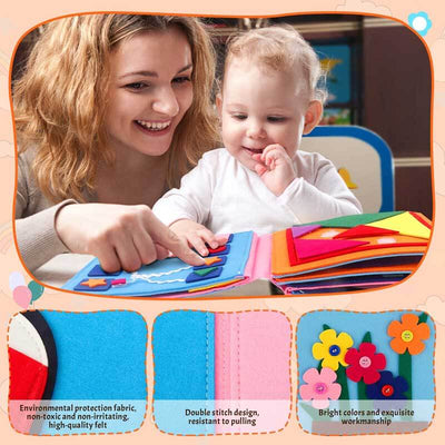 Fidtoy Montessori Busy Book for Toddlers | 12 Activities Quiet Sensory Learning Toy