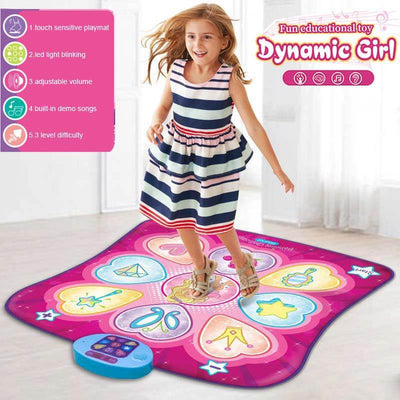 Fidtoy Dancing Challenge Playmat for Kids Ages 3-10 – LED Music Interactive Exercise Mat