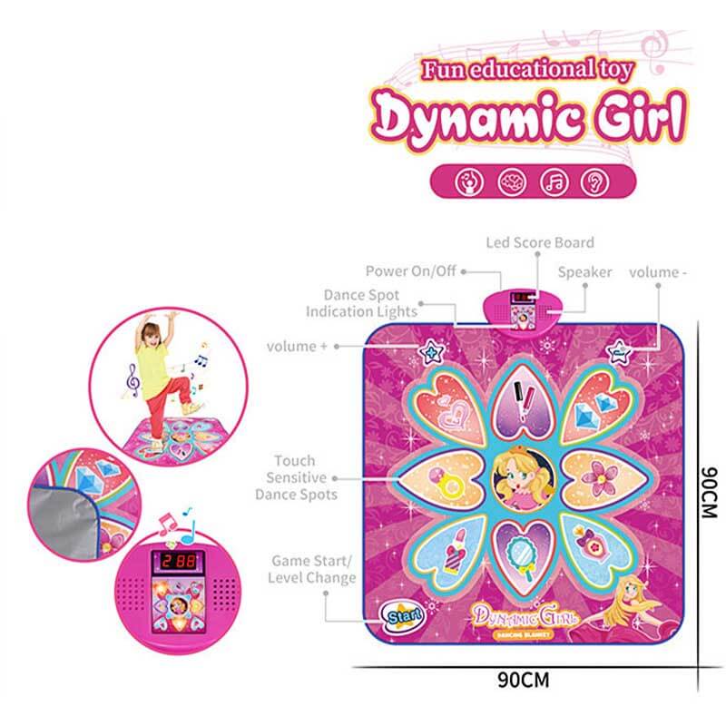 Fidtoy Dancing Challenge Playmat for Kids Ages 3-10 – LED Music Interactive Exercise Mat