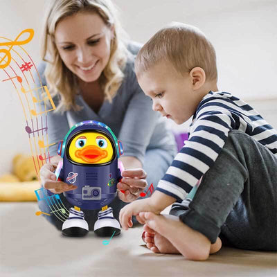 Fidtoy Space Duck Juguete Musical para Niños Pequeños | Aprendizaje Sensorial Interactivo con LED y Música