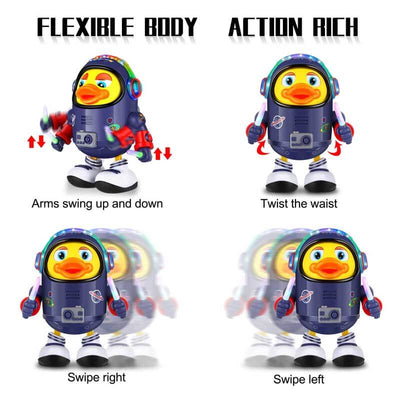 Fidtoy Space Duck Juguete Musical para Niños Pequeños | Aprendizaje Sensorial Interactivo con LED y Música