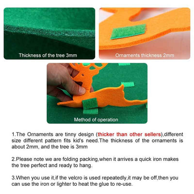 Fidtoy Kit de bricolage sapin de Noël en feutre avec 30 ornements – Activité de vacances Montessori pour tout-petits