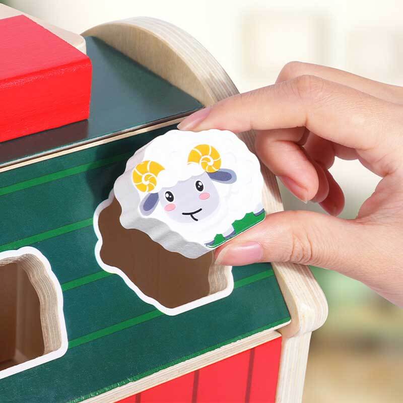 Fidtoy Jeu de tri de ferme en bois pour tout-petits Montessori