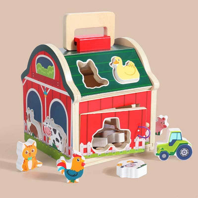 Fidtoy Jeu de tri de ferme en bois pour tout-petits Montessori