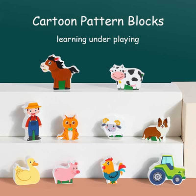 Fidtoy Jeu de tri de ferme en bois pour tout-petits Montessori