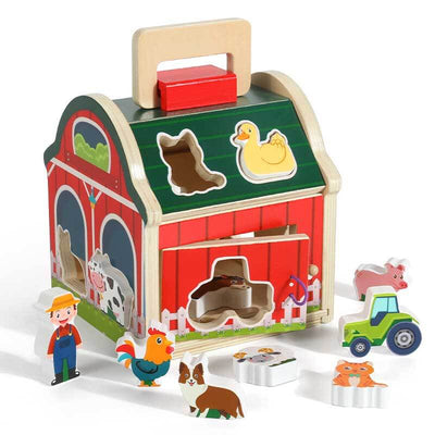 Fidtoy Jeu de tri de ferme en bois pour tout-petits Montessori