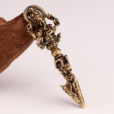 Buddha Stones Tibetan Ganesh Ganpati Elephant God of Wealth Dorje Vajra Spiritual Power Necklace Pendant Necklaces & Pendants BS 10