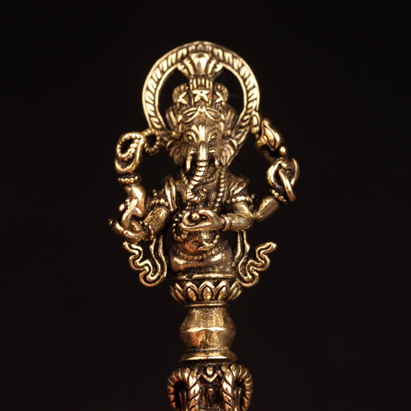 Buddha Stones Tibetan Ganesh Ganpati Elephant God of Wealth Dorje Vajra Spiritual Power Necklace Pendant Necklaces & Pendants BS 3