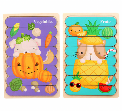 Juegos de rompecabezas Montessori reversibles (juego de 2)