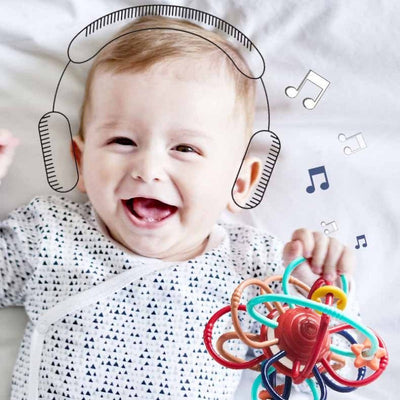 Fidtoy Jouet de dentition pour bébés et tout-petits | Développement sensoriel et motricité fine | Sans BPA, silencieux pour la maison et les voyages