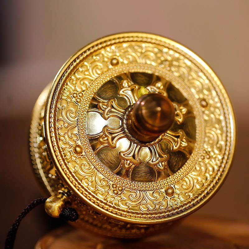 Buddha Stones Tibetan Prayer Wheel Six True Words Sandalwood Healing Decoration Decorations BS 3