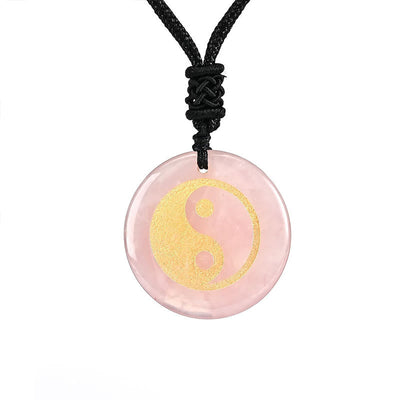 Buddha Stones Various Crystal Amethyst Tiger Eye Green Aventurine Yin Yang Spiritual Necklace Pendant Necklaces & Pendants BS 29