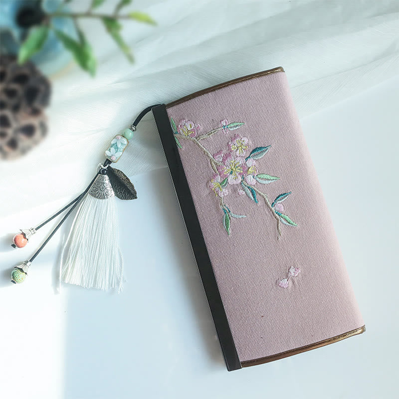 Buddha Stones Flower Plum Peach Blossom Bamboo Double-sided Embroidery Large Capacity Cash Holder Wallet Shopping Purse - image 19