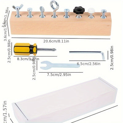 Juego de herramientas de tornillos y tuercas Fidtoy para el aprendizaje STEM y la motricidad fina de los niños pequeños